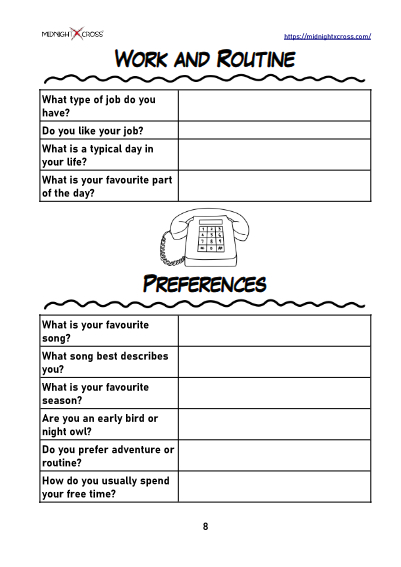 Character Interview Worksheet Preview 8